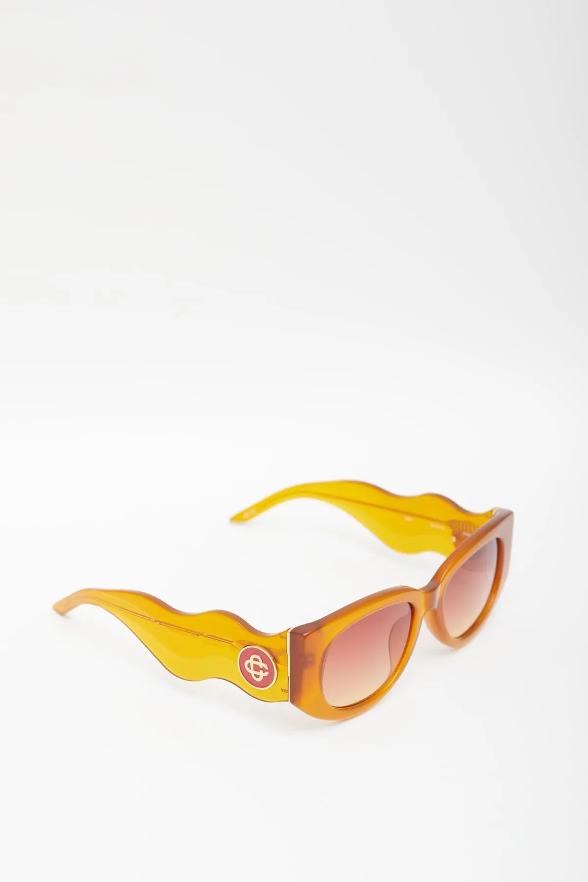 CASABLANCA ORANGE OVAL WAVE SUNGLASSES