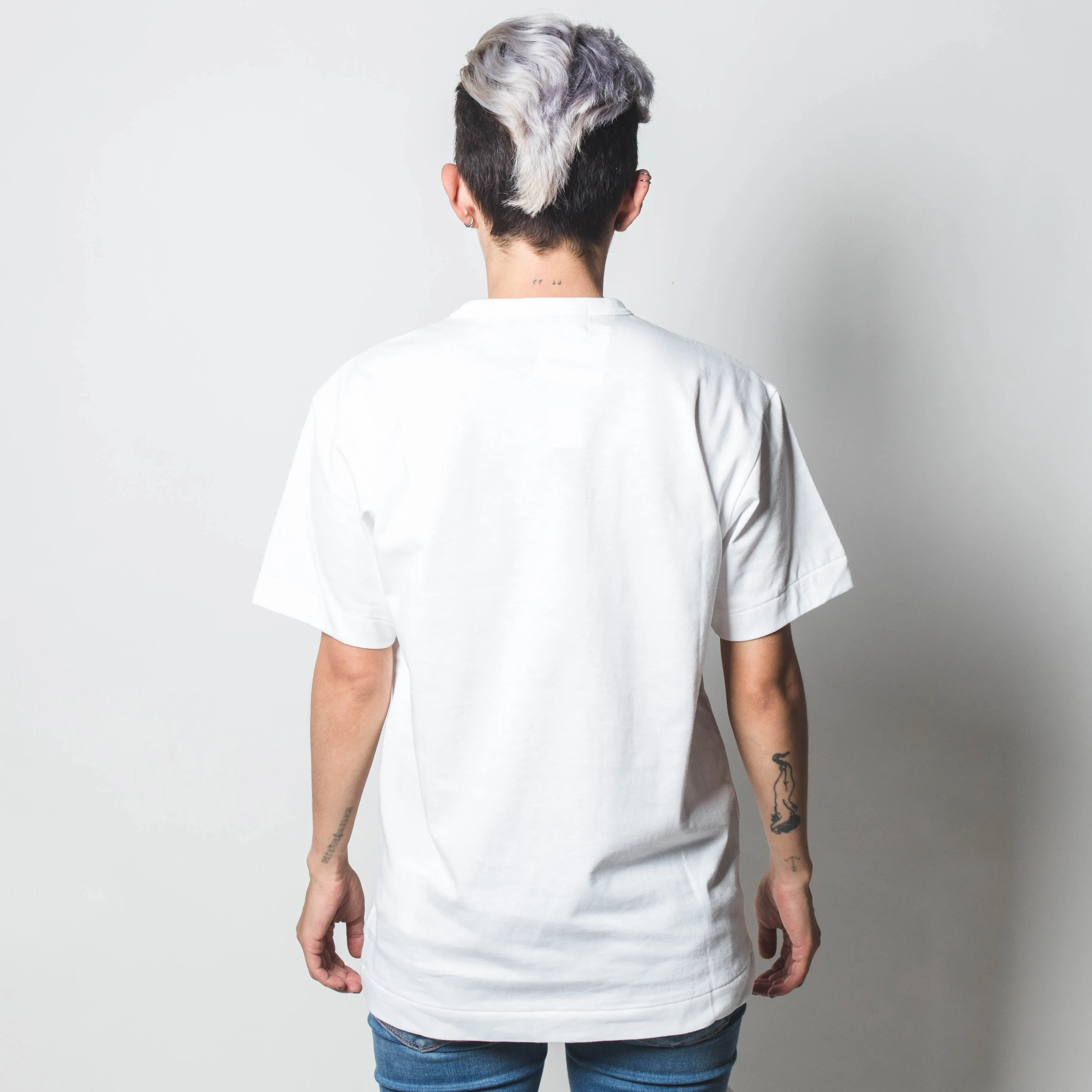 CDG PLAY X Invader W Red Heart Tee White M