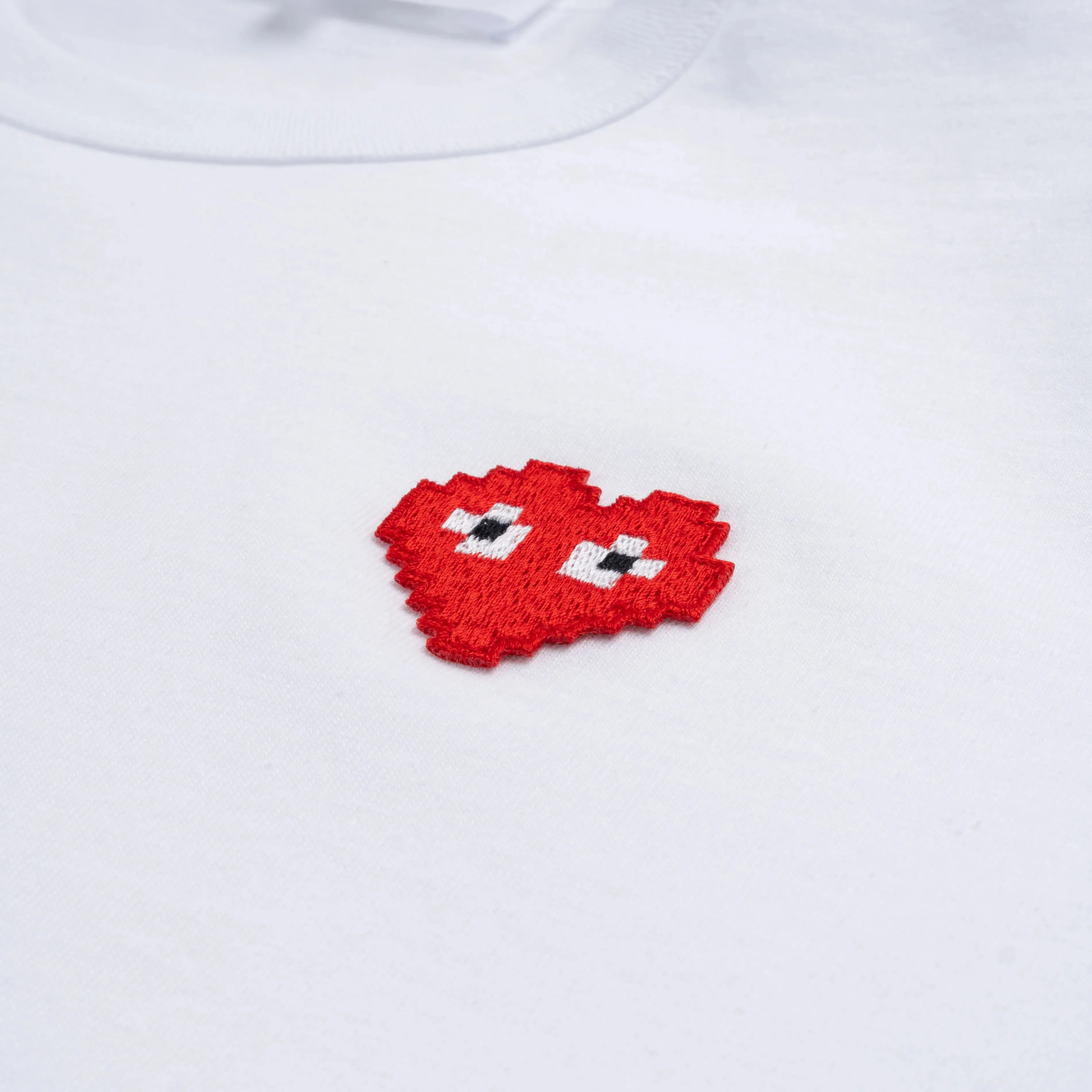 CDG PLAY X Invader W Red Heart Tee White M