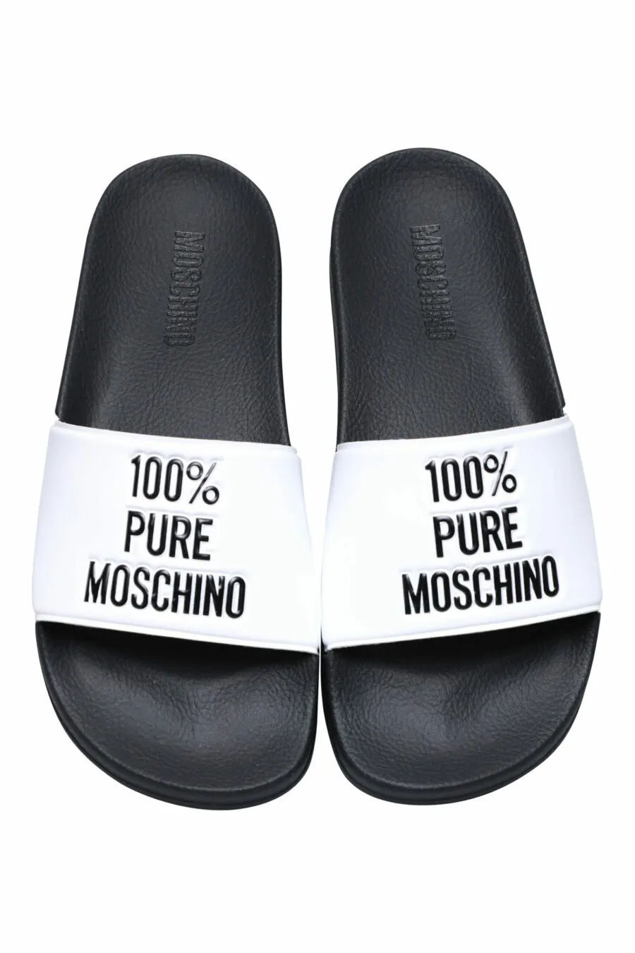 Chanclas blancas con logo 