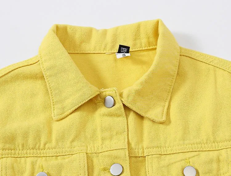 Chaqueta de mezclilla para mujeres chaqueta corta suelta de manga larga de gran tamaño casual