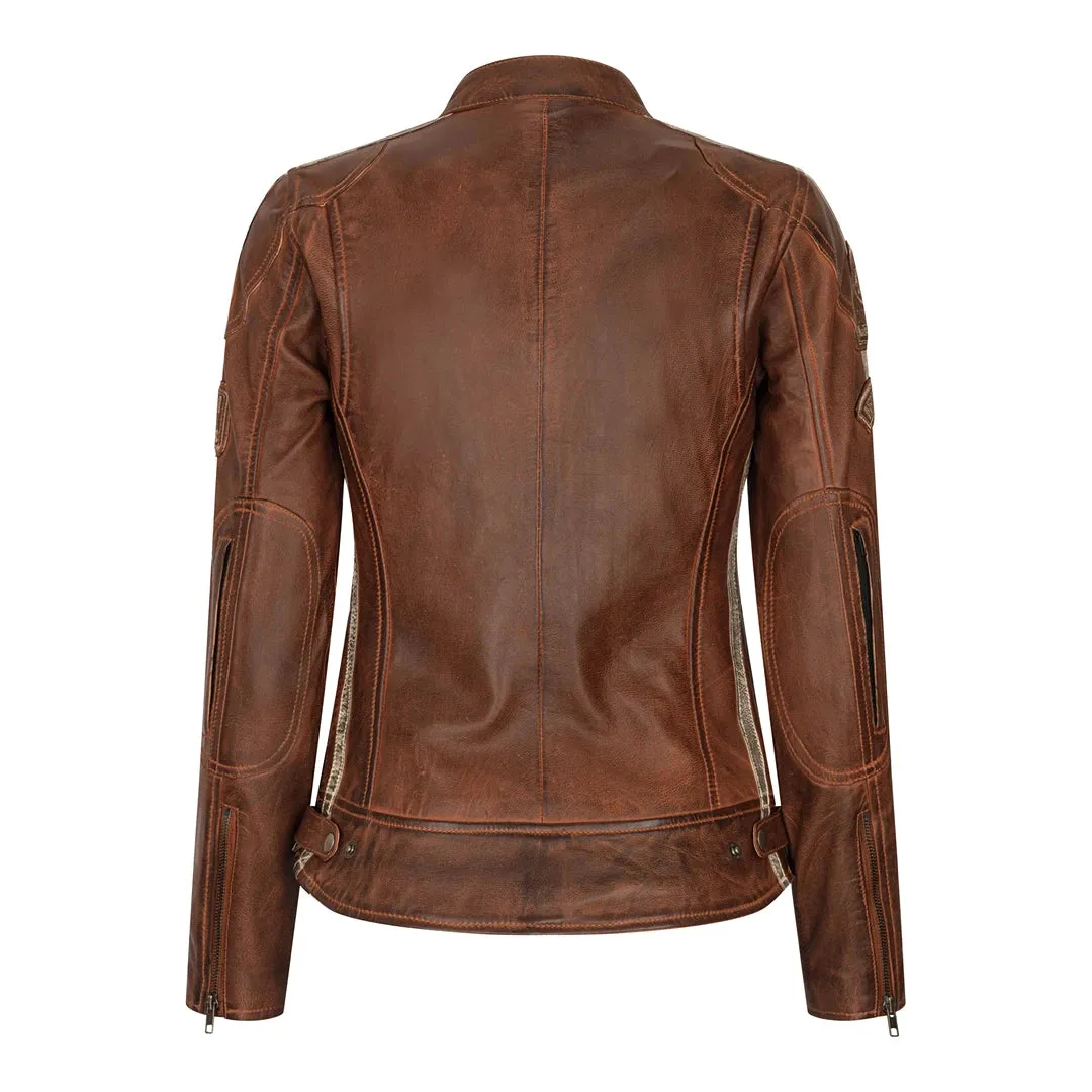 Chaqueta de motociclista de motos de cuero para mujeres