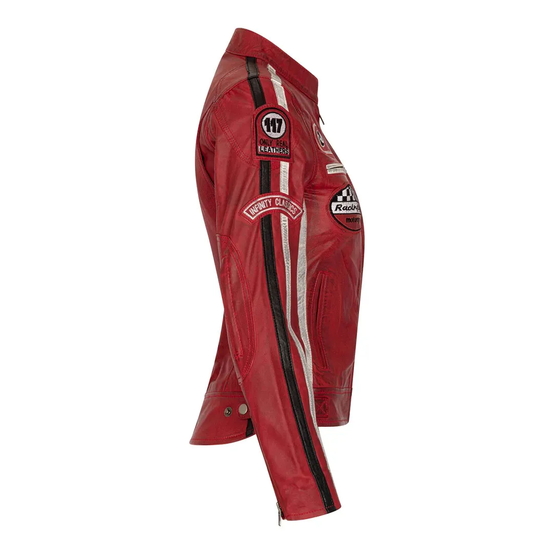 Chaqueta de motociclista de motos de cuero para mujeres