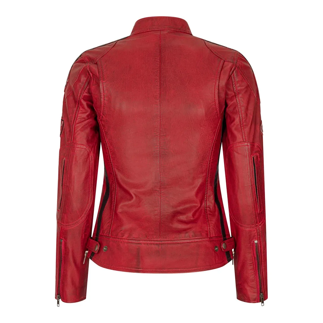 Chaqueta de motociclista de motos de cuero para mujeres