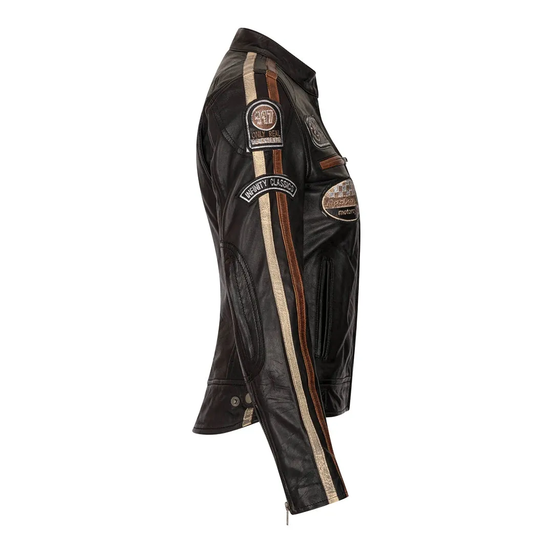 Chaqueta de motociclista de motos de cuero para mujeres