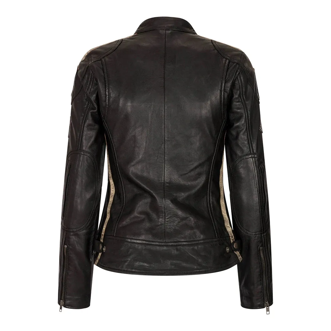 Chaqueta de motociclista de motos de cuero para mujeres