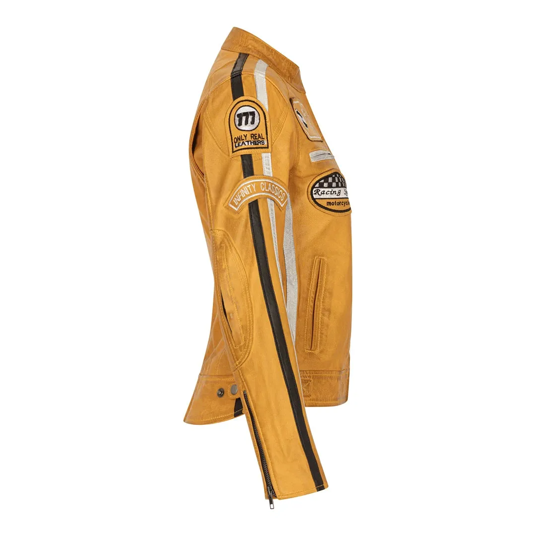 Chaqueta de motociclista de motos de cuero para mujeres