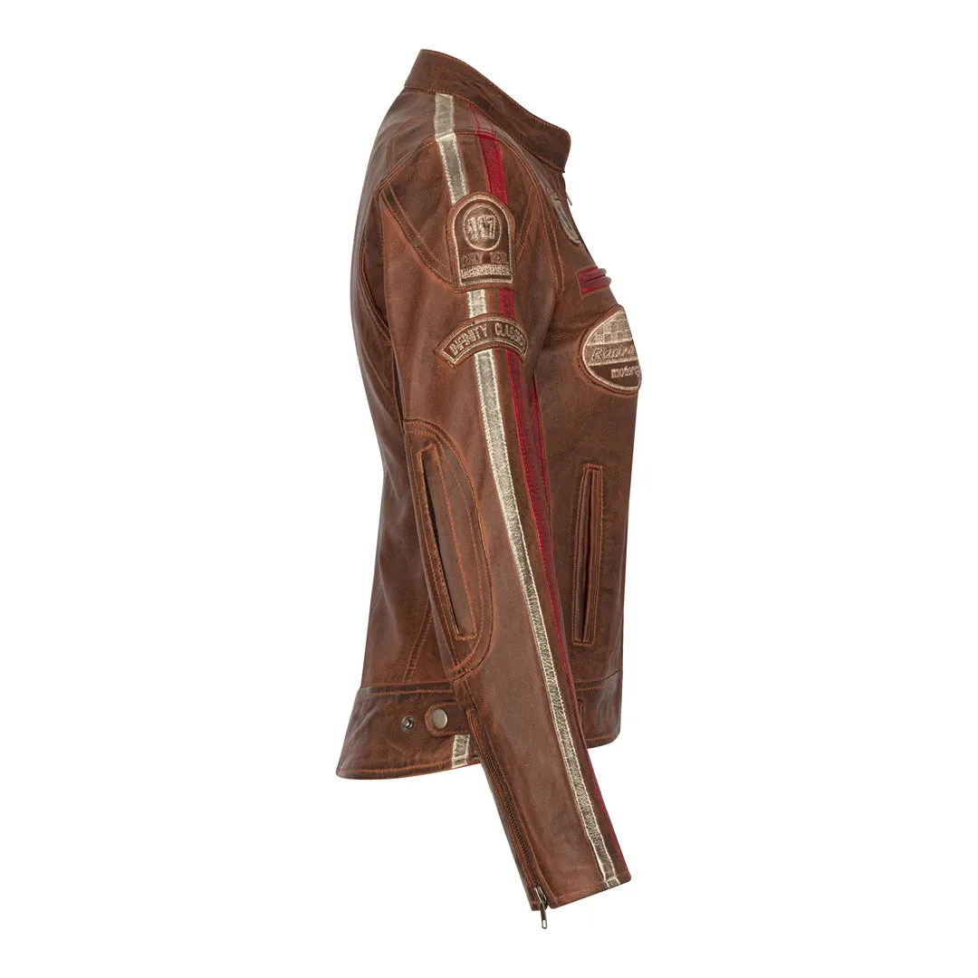 Chaqueta de motociclista de motos de cuero para mujeres