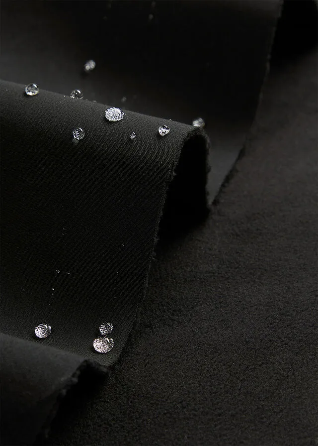 Chaqueta de softshell, repelente al agua Negro