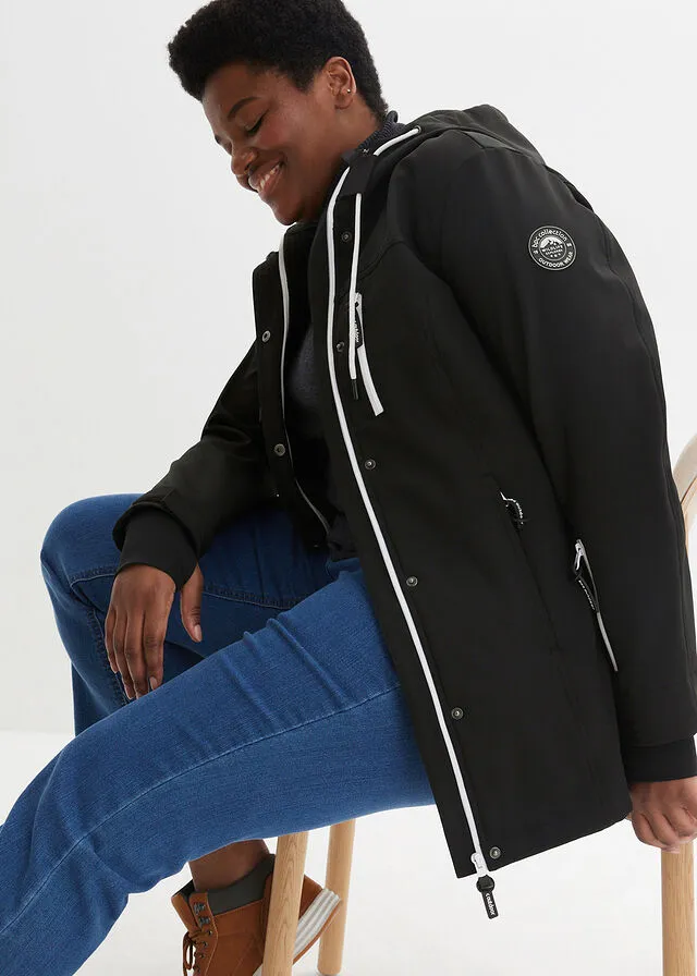 Chaqueta de softshell, repelente al agua rojo avellana