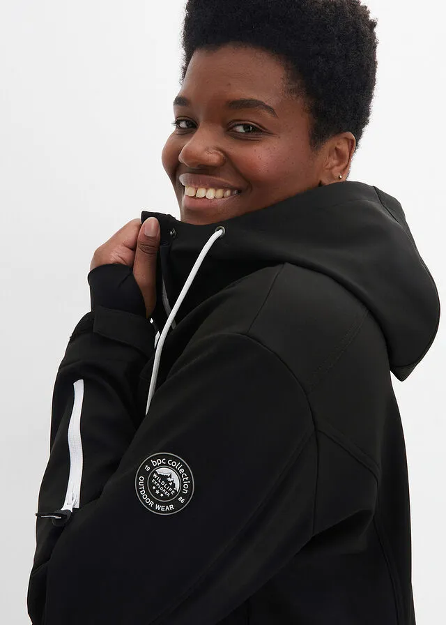 Chaqueta de softshell, repelente al agua rojo avellana