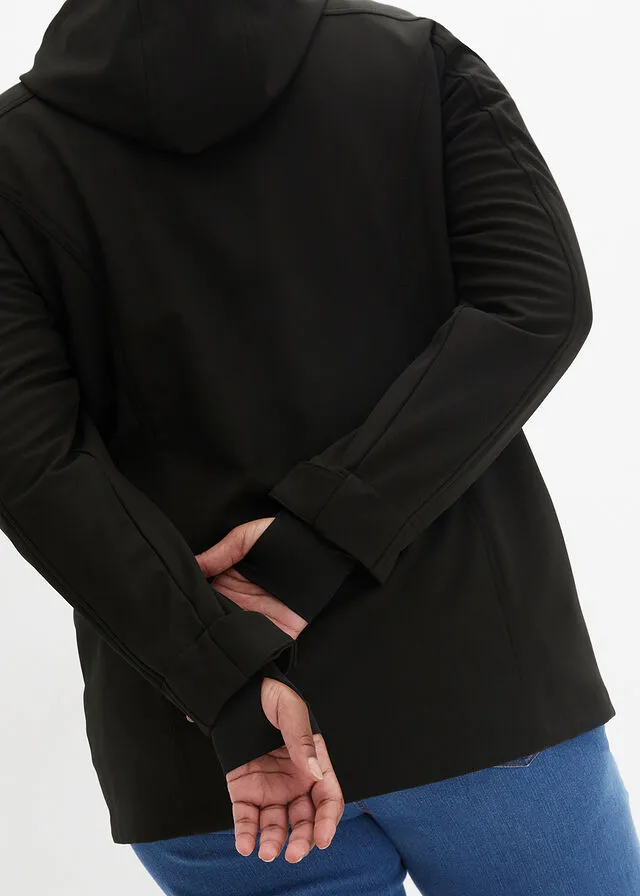 Chaqueta de softshell, repelente al agua rojo avellana