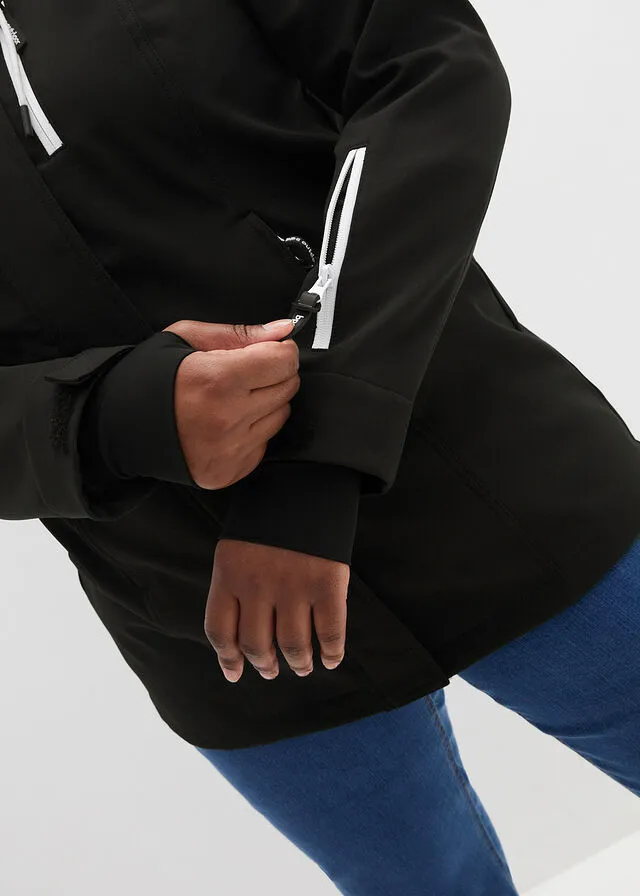 Chaqueta de softshell, repelente al agua rojo avellana