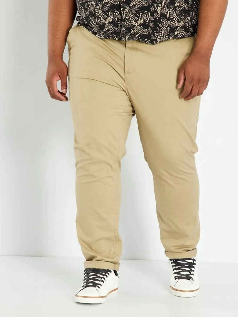 CHINO SLIM  L32  BEIGE DE MEZCLILLA