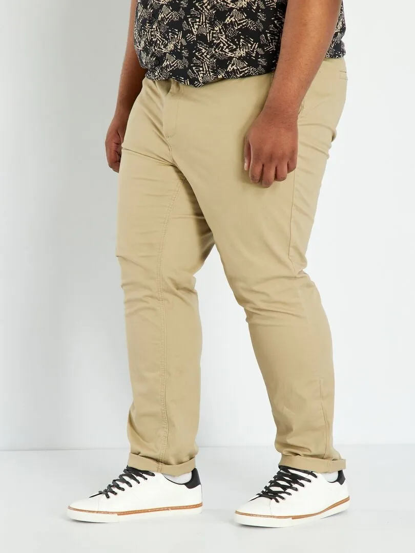 CHINO SLIM  L32  BEIGE DE MEZCLILLA
