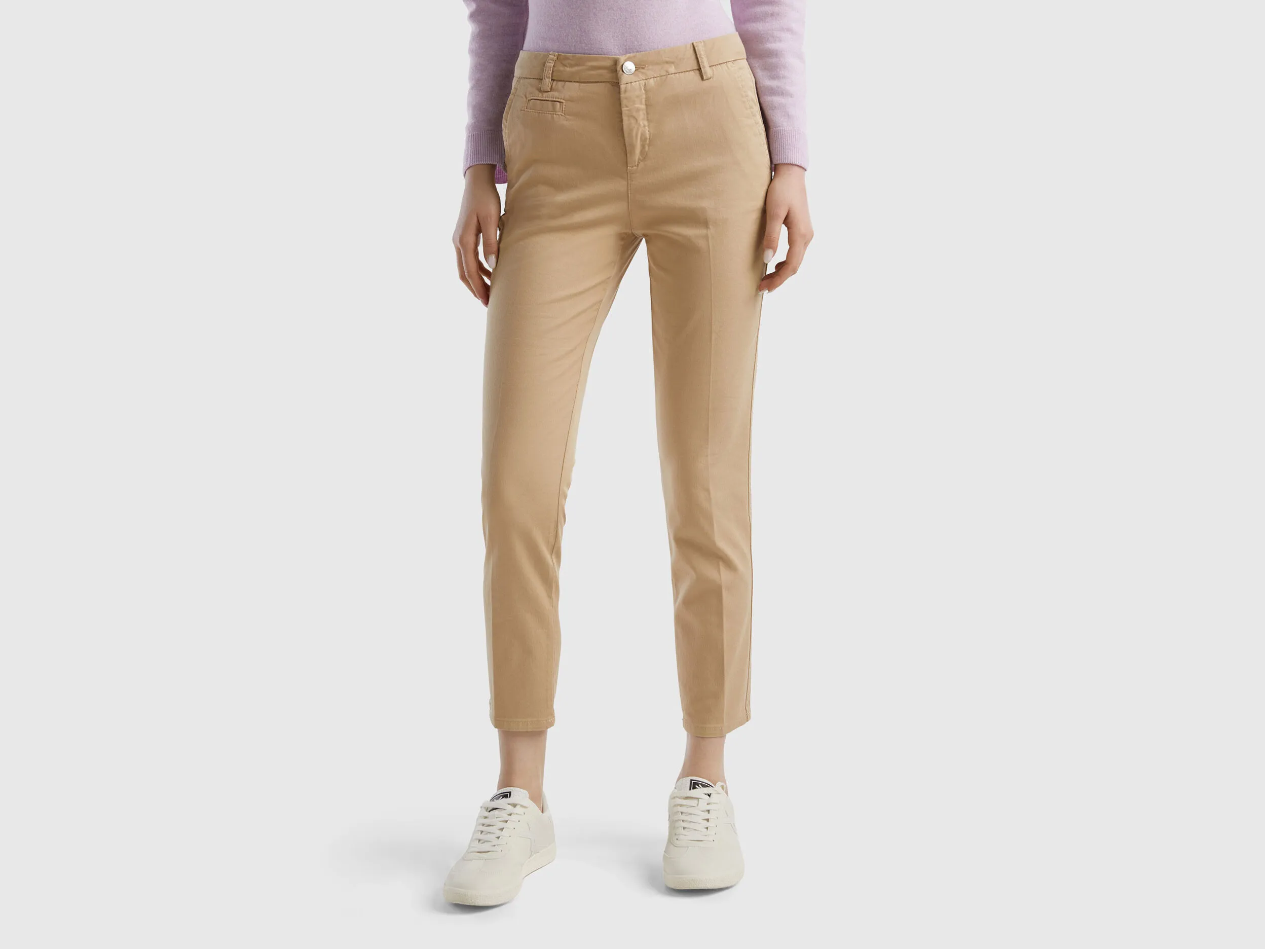 Chinos camel slim fit de algodón