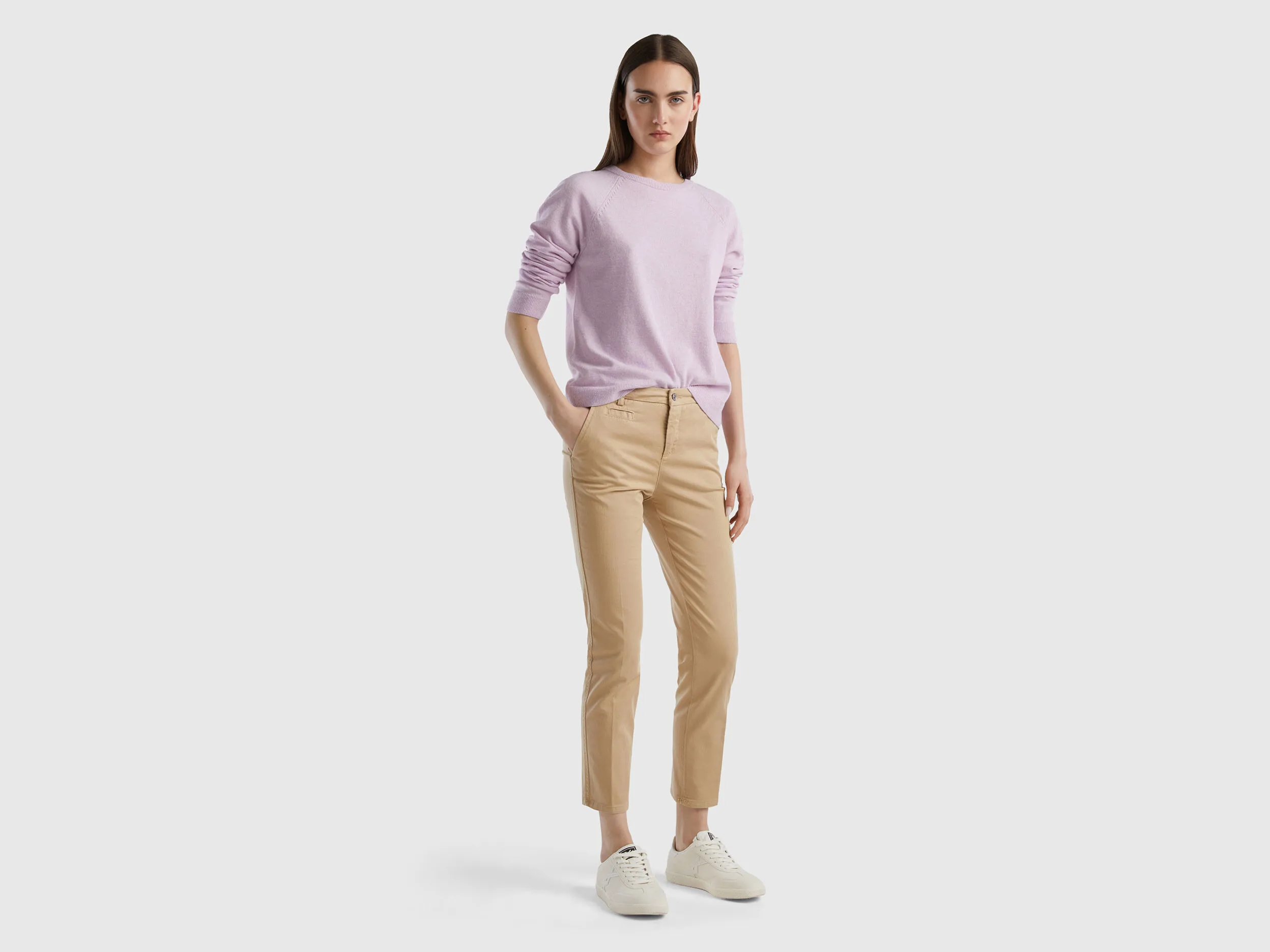 Chinos camel slim fit de algodón