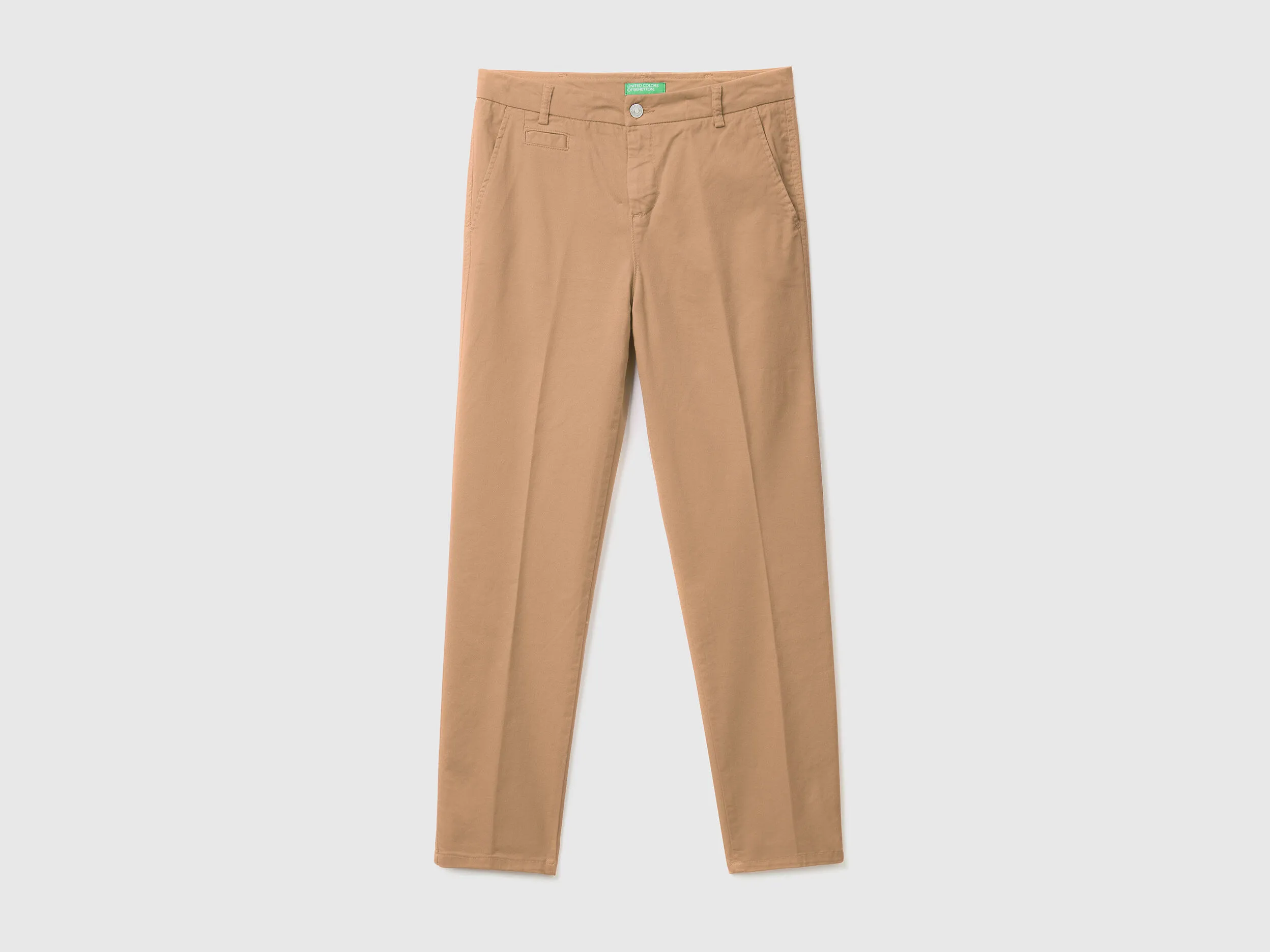 Chinos camel slim fit de algodón