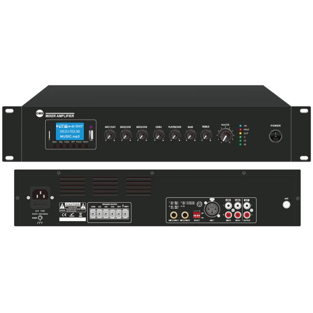 CMX AUDIO 240W 19'' MEZCLADORAMPLIFICADOR CON USB/BLUETOOTH/FM  EA240A