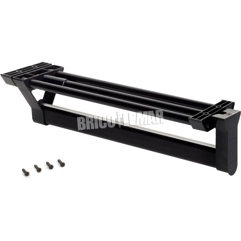 Colgador extraíble Keeper para armario 350mm aluminio pintado negro Emuca