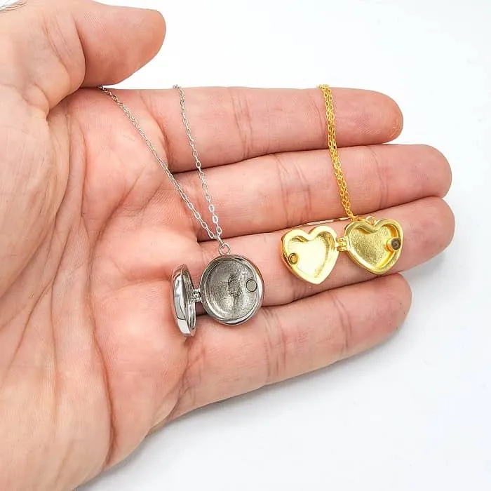 Colgante guardapelo plata circonitas chapado