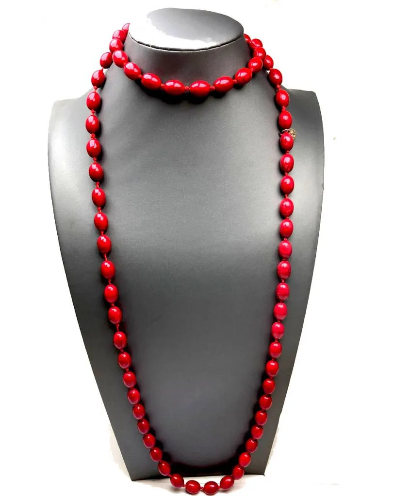 COLLARES LARGOS ROJOS PARA LLEVAR EN VARIAS POSICIONES