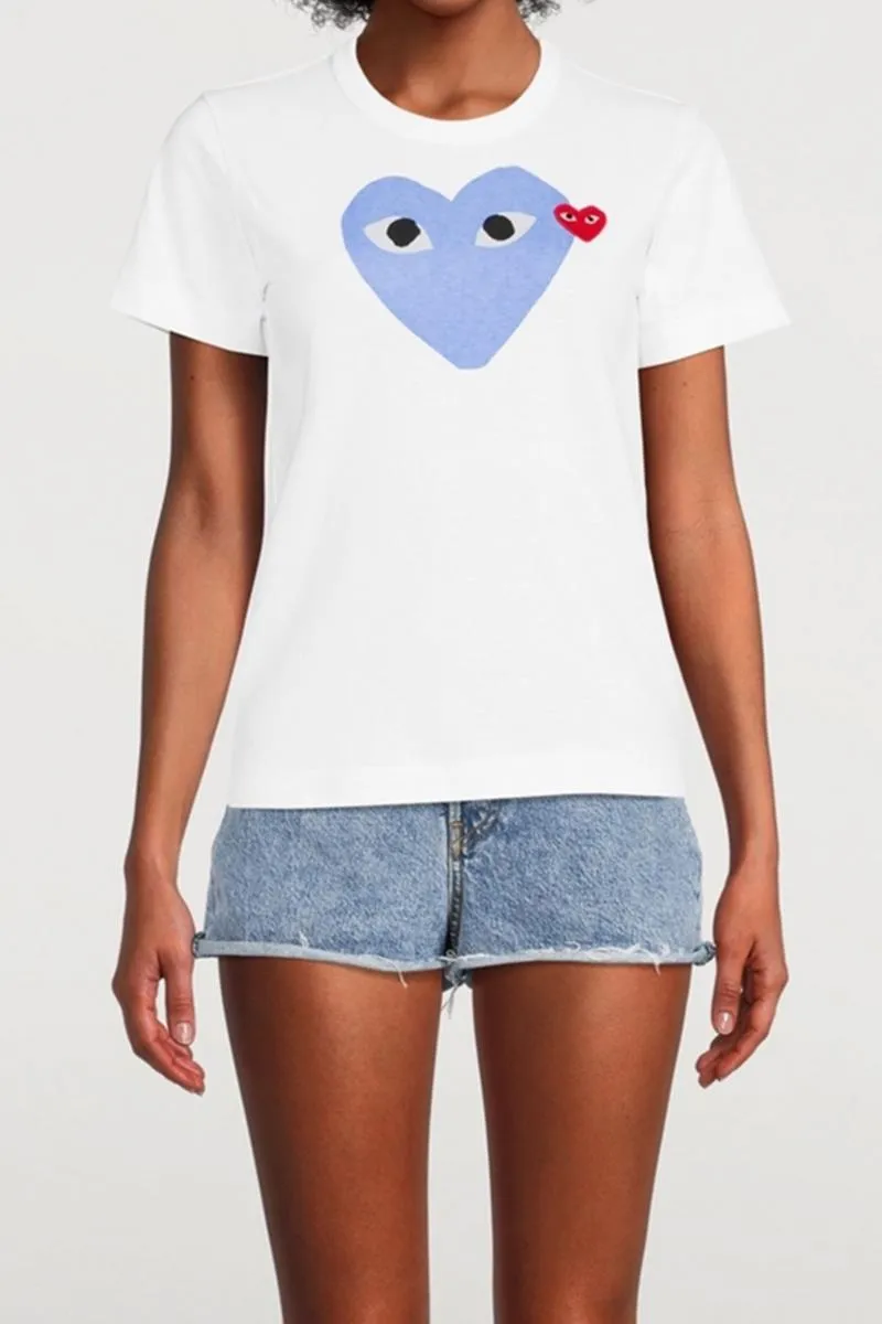 COMME DES GARÇONS PLAY CAMISETA CON CORAZÓN AZUL PLAY MUJER