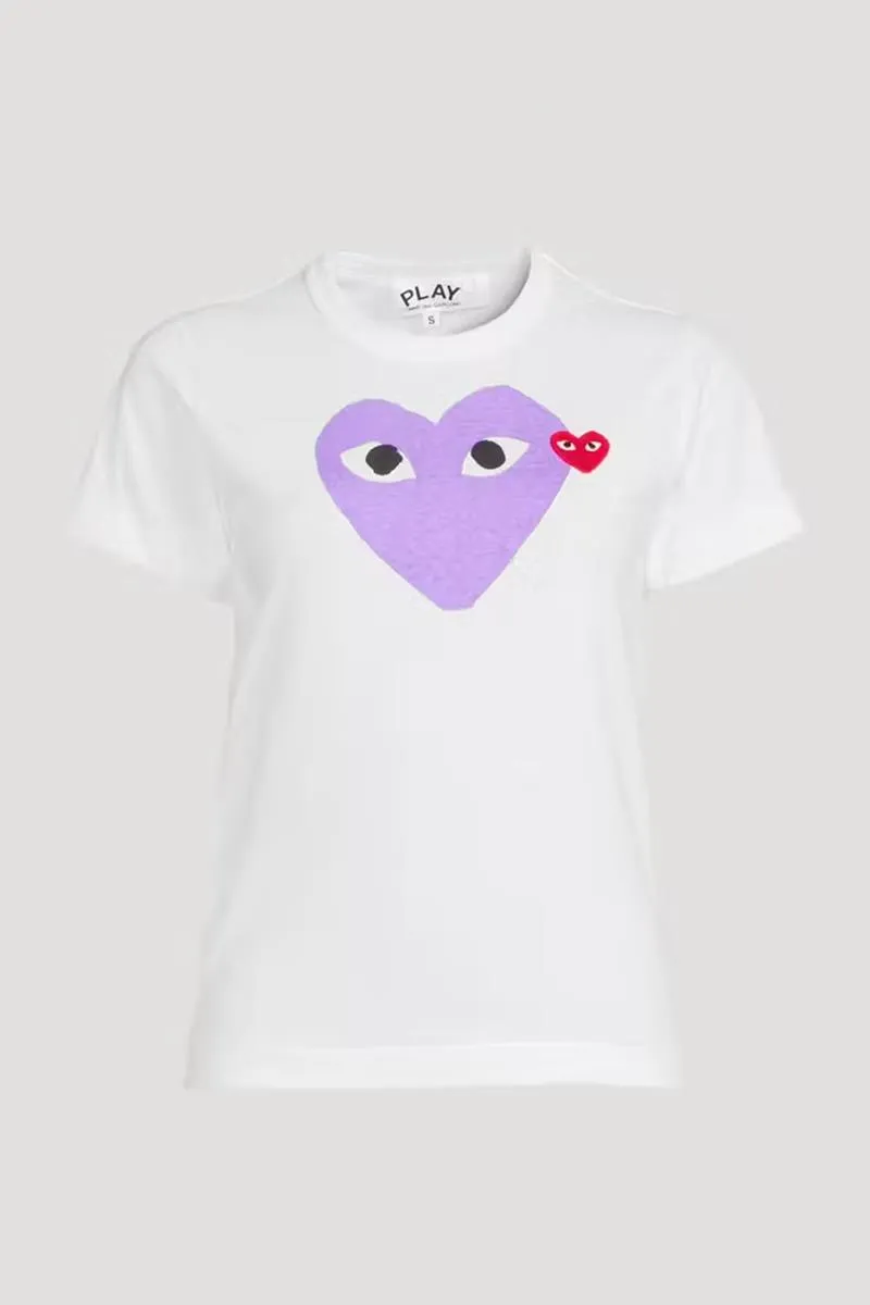 COMME DES GARÇONS PLAY CAMISETA CON CORAZÓN LILA PLAY MUJER
