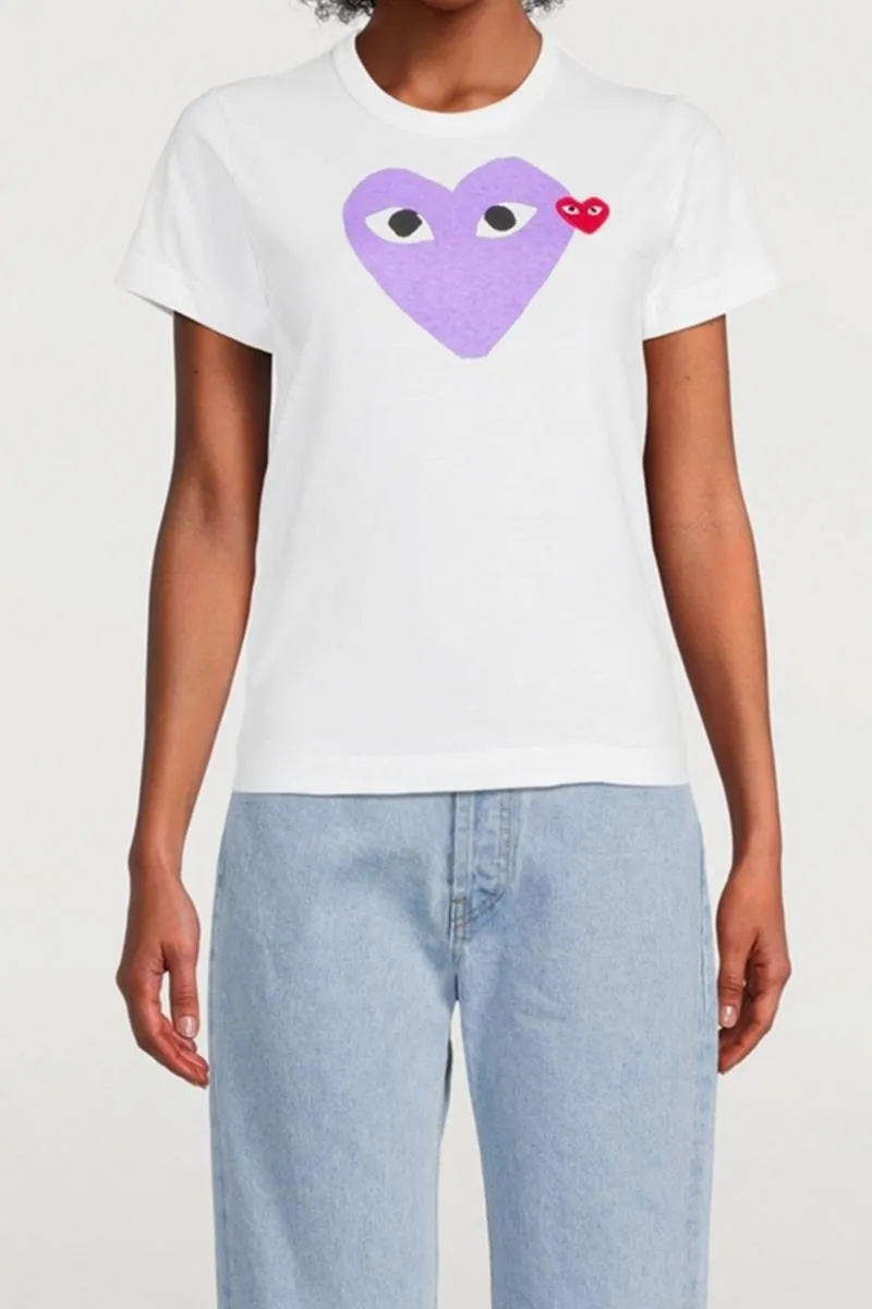 COMME DES GARÇONS PLAY CAMISETA CON CORAZÓN LILA PLAY MUJER
