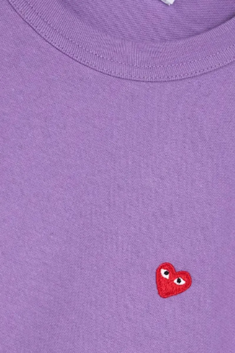 COMME DES GARÇONS PLAY CAMISETA LILAC SMALL RED HEART MUJER
