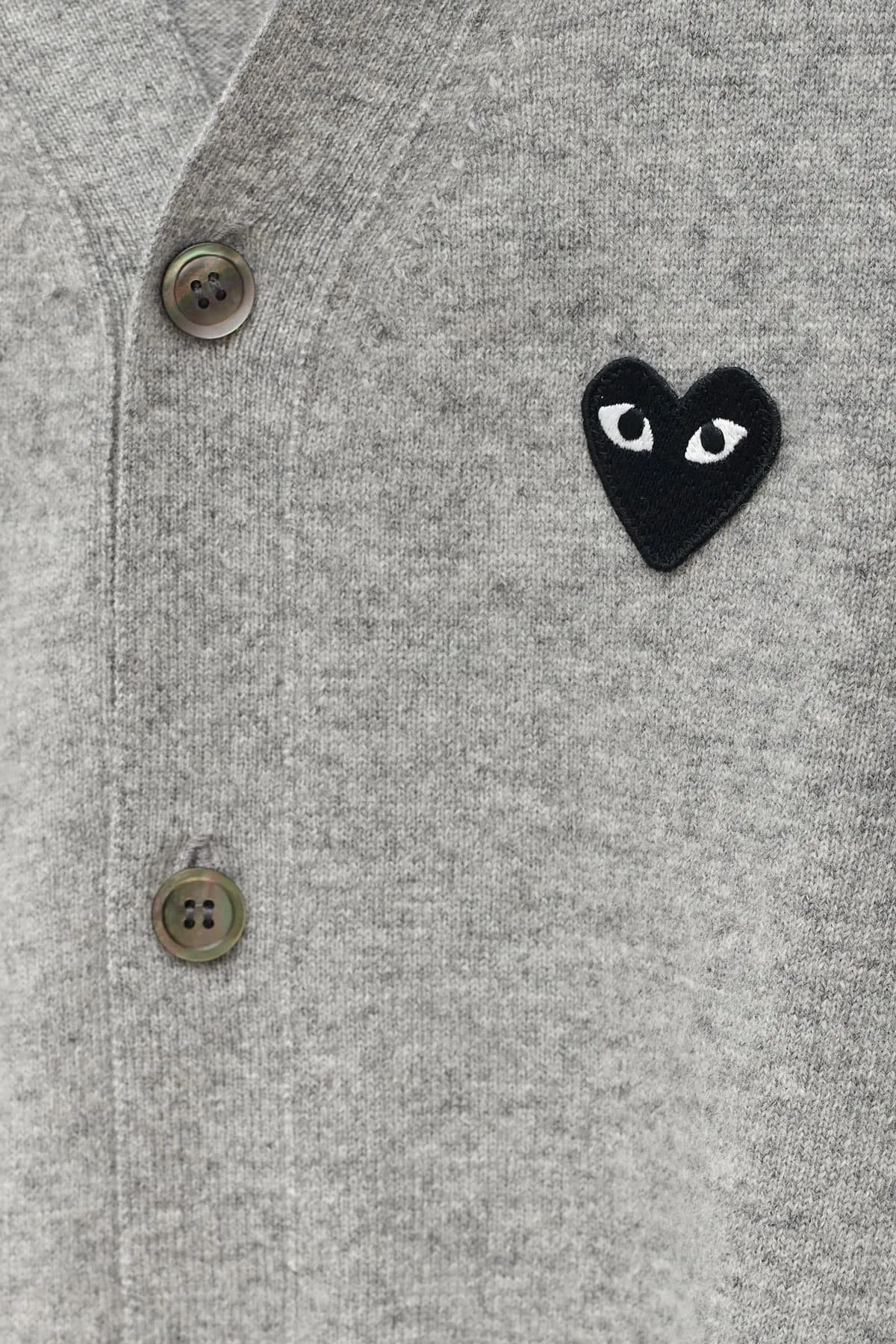 COMME DES GARCONS PLAY LIGHT GREY CARDIGAN