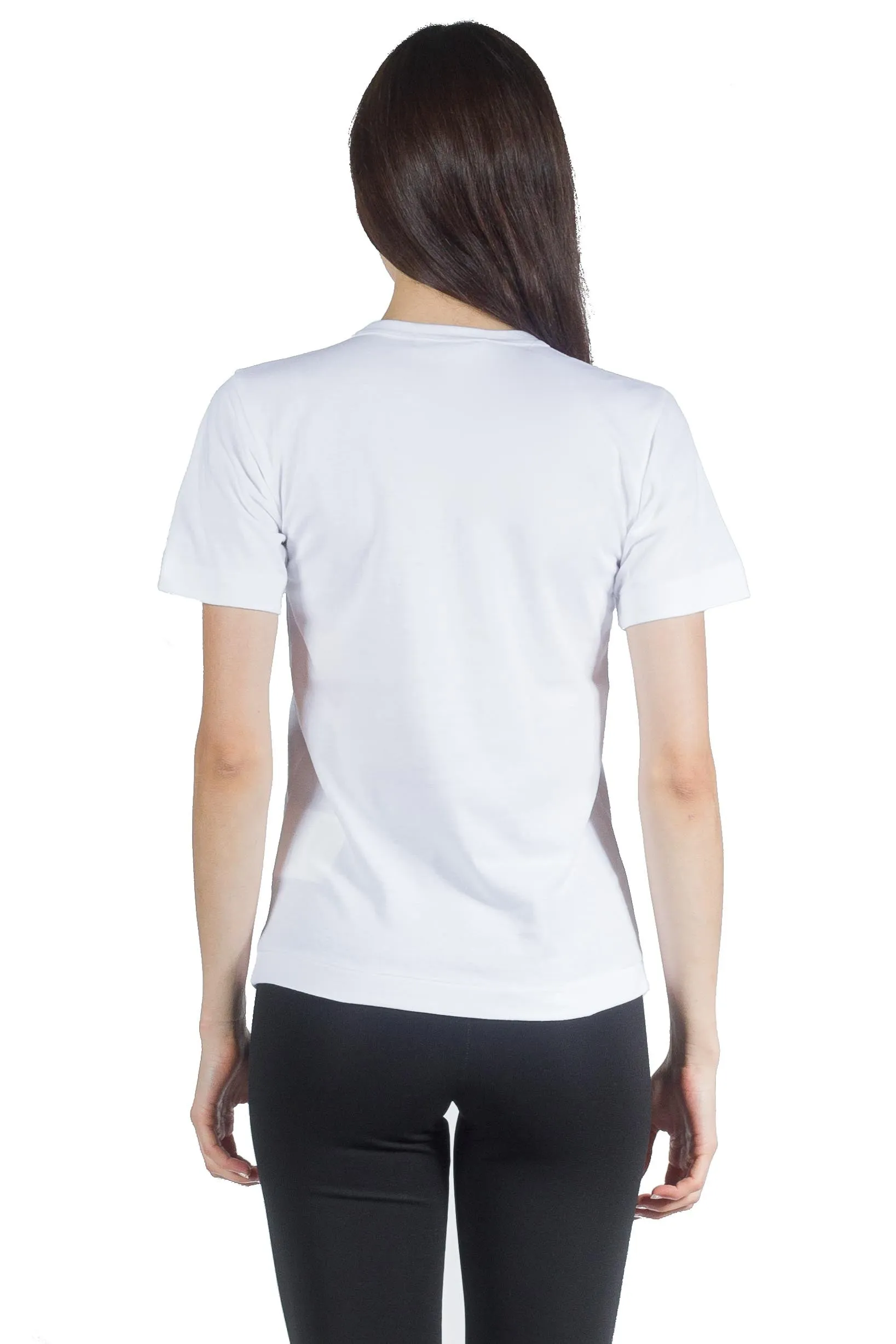 Comme Des Garcons Play W Gold Heart Logo Tee White