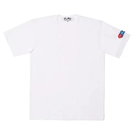 COMME DES GARCONS PLAY WOMEN X INVADER LOGOPATCH COTTON TSHIRT WHITE