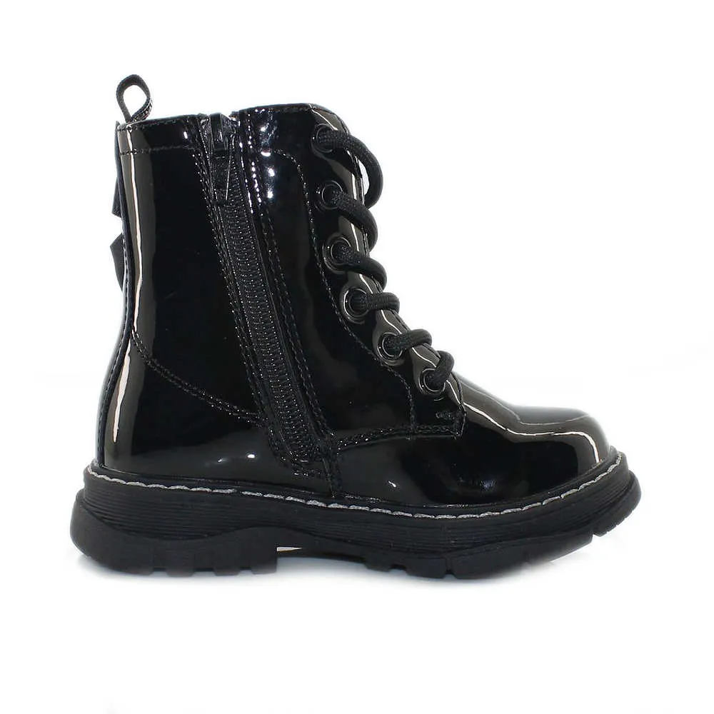 Conguitos Bota Militar Charol Negro Corona