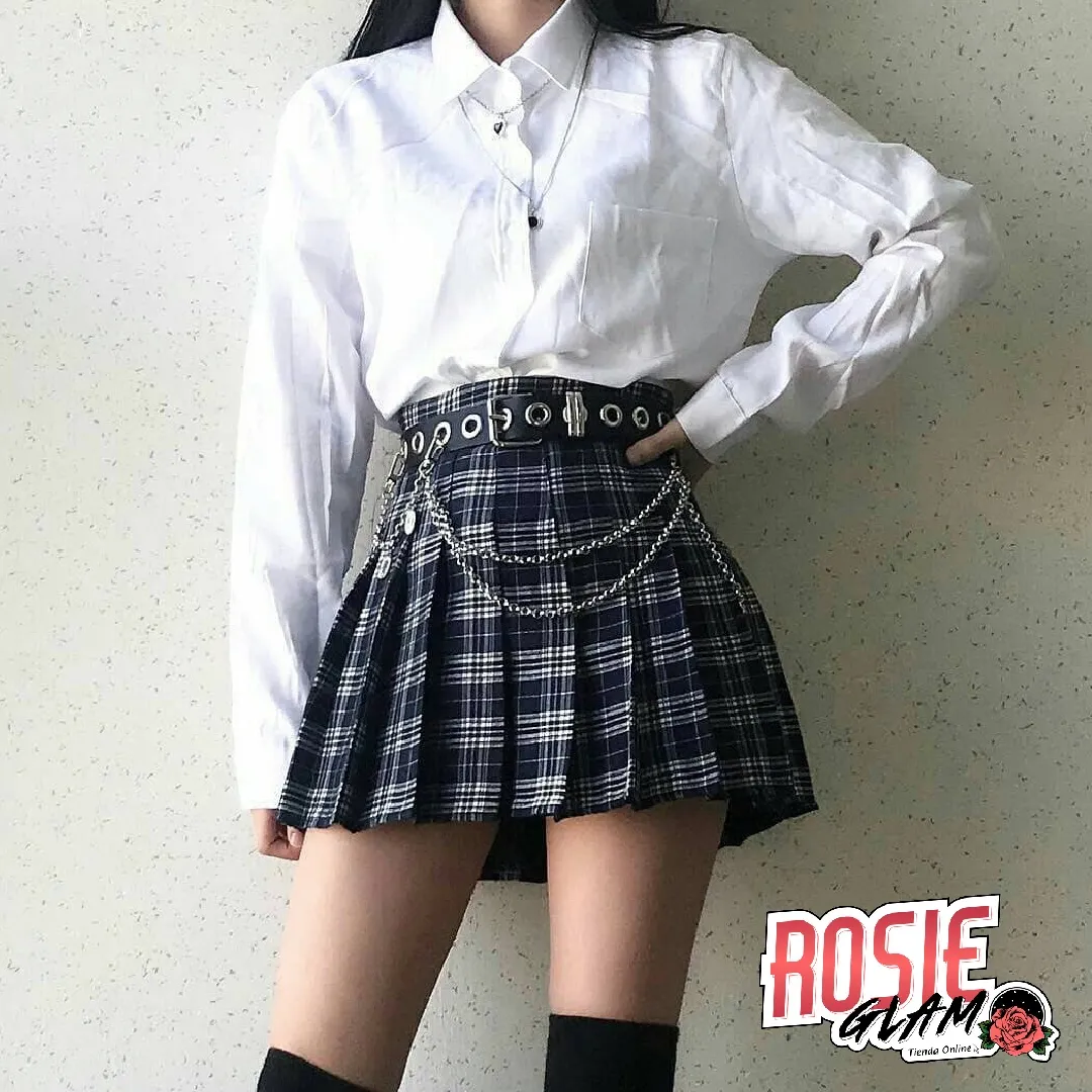 CONJUNTO BLANCA ESCOCES  ROSIEGLAM