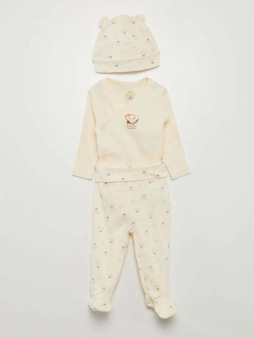 CONJUNTO DE 3 PIEZAS  BODY + LEGGING + GORRO 'MINNIE'  BEIGE