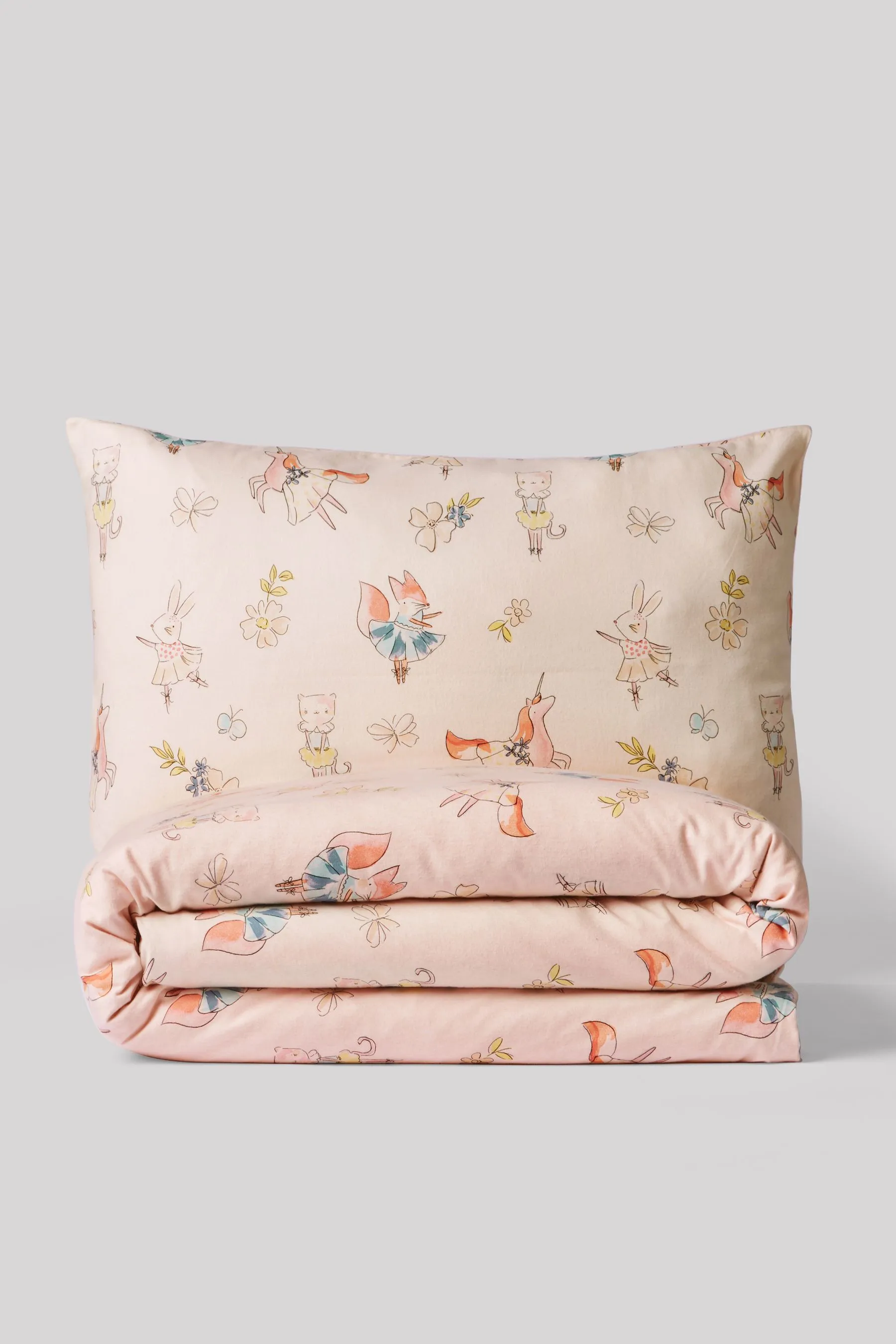 Conjunto de funda de almohada y funda de edredón de algodón cepillado supersuave
