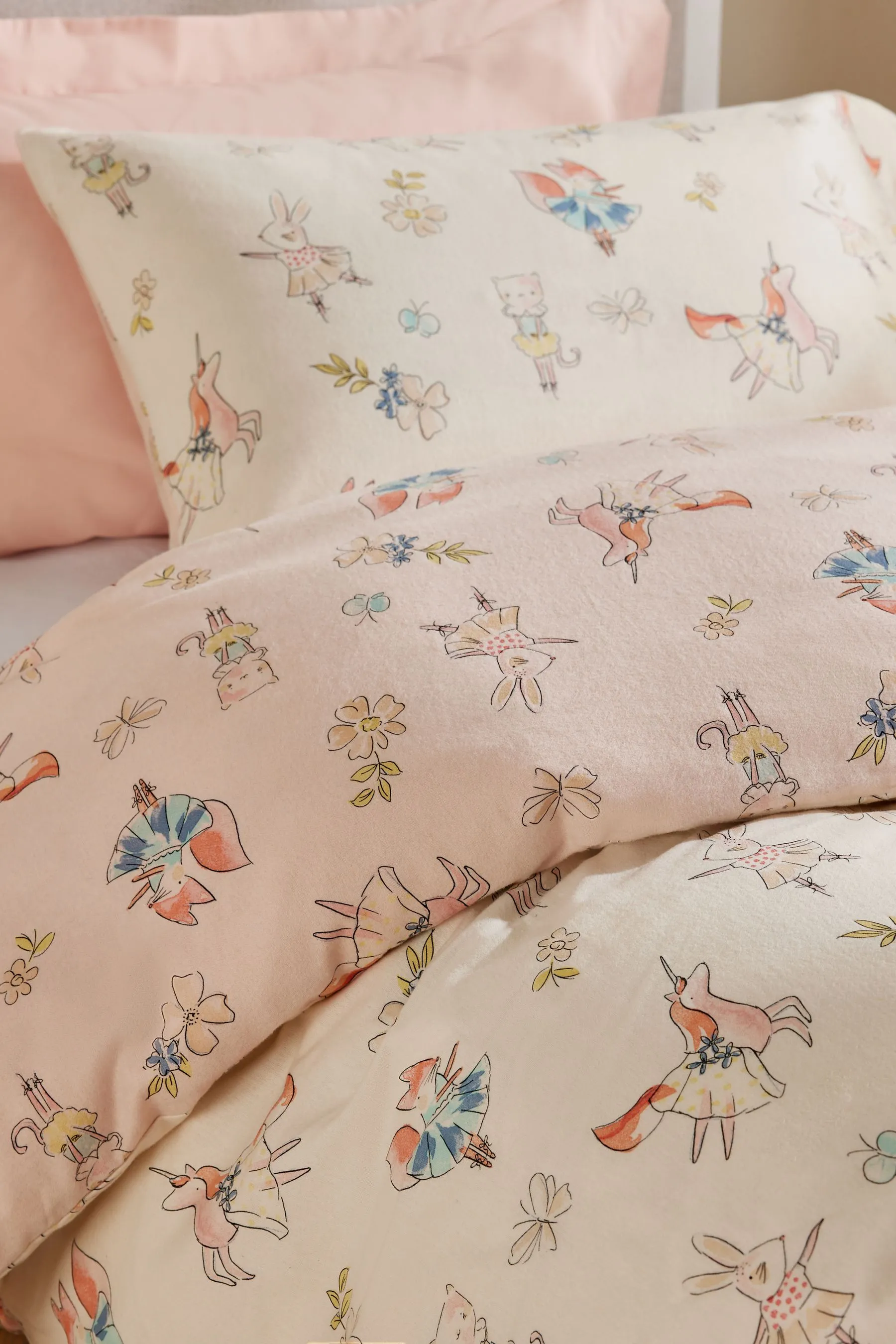 Conjunto de funda de almohada y funda de edredón de algodón cepillado supersuave