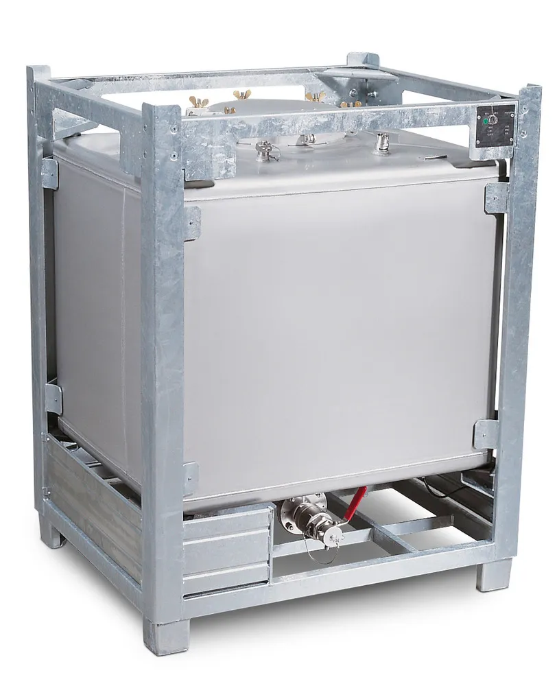 Contenedor IBC apto para alimentos TA de acero inoxidable 1.4301, juntas de PTFE