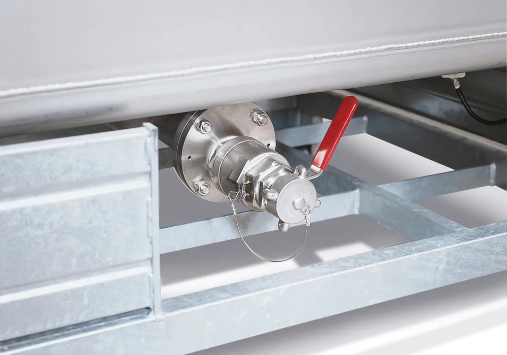 Contenedor IBC apto para alimentos TA de acero inoxidable 1.4301, juntas de PTFE