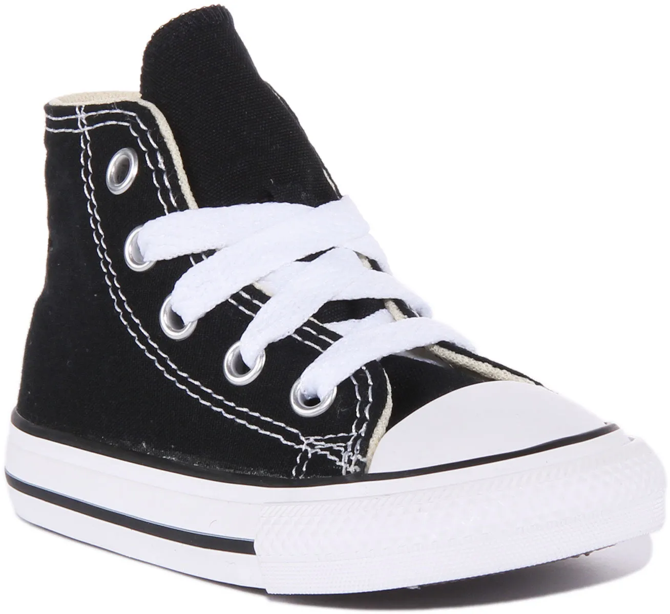 Converse Chuck Taylor All Star Hi Zapatillas de lona casual con cordones para niños en rojo