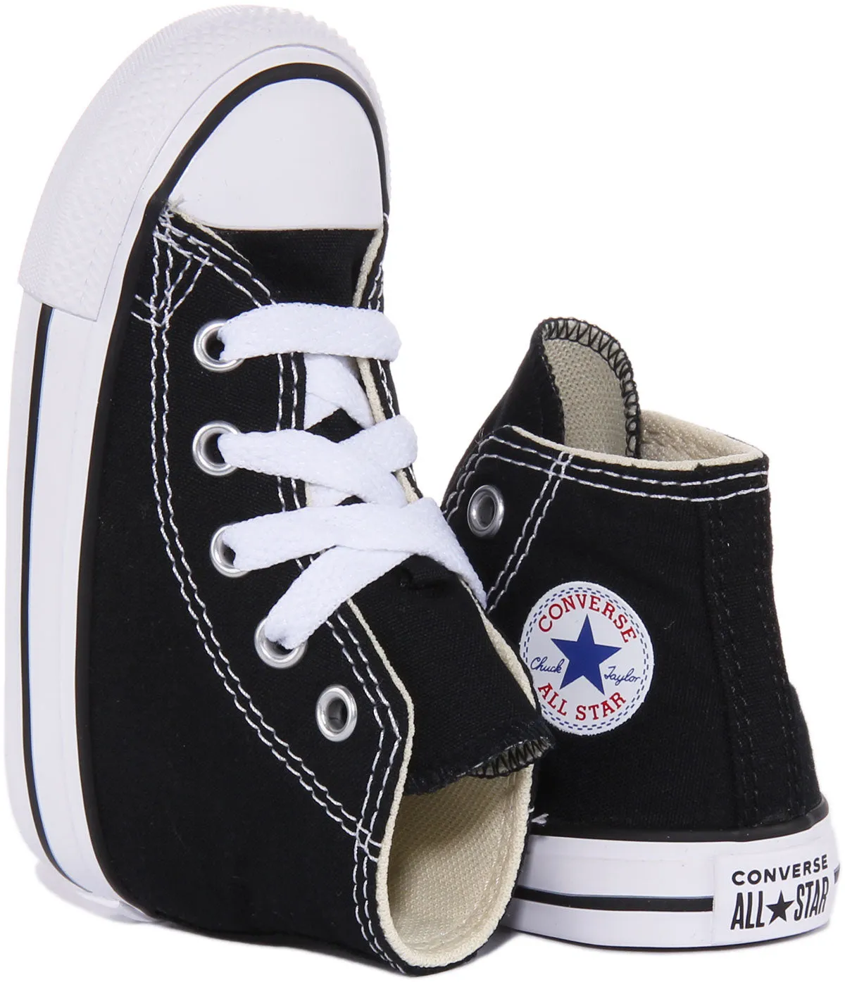 Converse Chuck Taylor All Star Hi Zapatillas de lona casual con cordones para niños en rojo