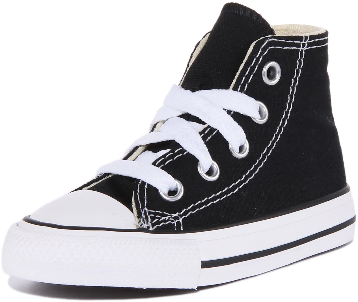 Converse Chuck Taylor All Star Hi Zapatillas de lona casual con cordones para niños en rojo