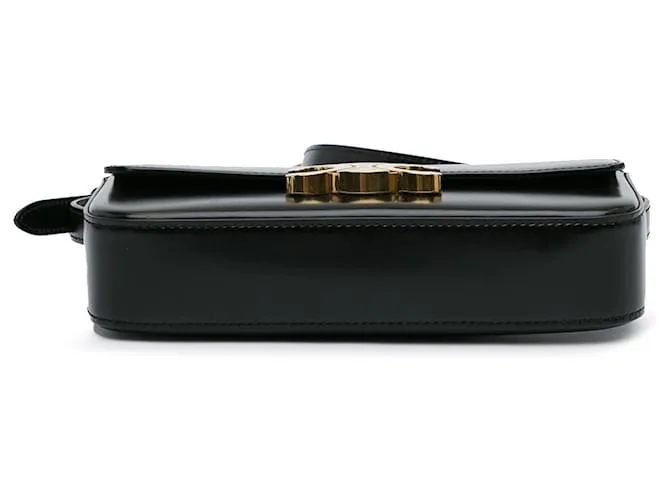 Céline Celine Negro Adolescente Brillante Piel de Ternera Triomphe Bandolera 
