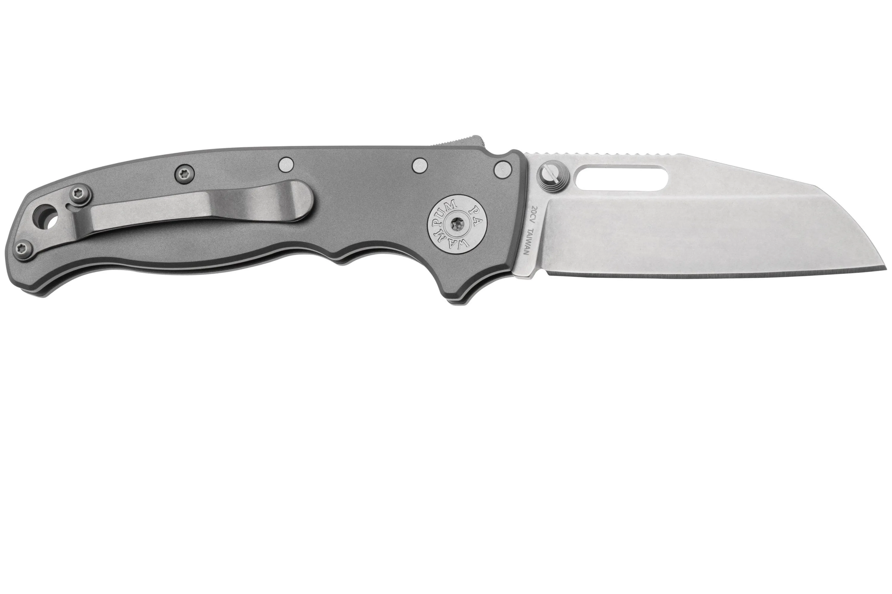 DEMKO KNIVES AD20.5 SHARKLOCK CPM 20CV SHARK FOOT AD20520CVTISF SMOOTH TITANIUM, NAVAJA
