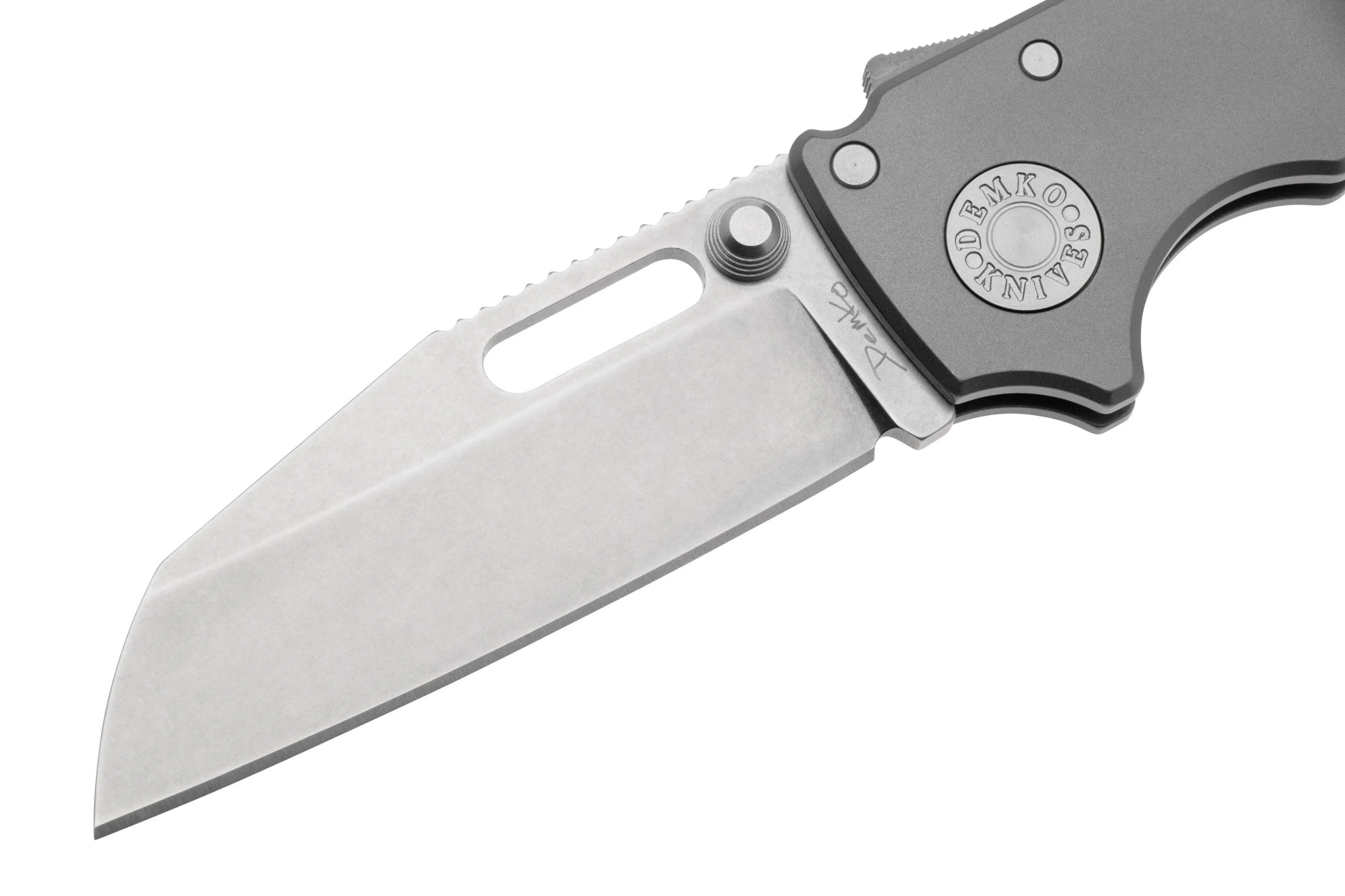 DEMKO KNIVES AD20.5 SHARKLOCK CPM 20CV SHARK FOOT AD20520CVTISF SMOOTH TITANIUM, NAVAJA