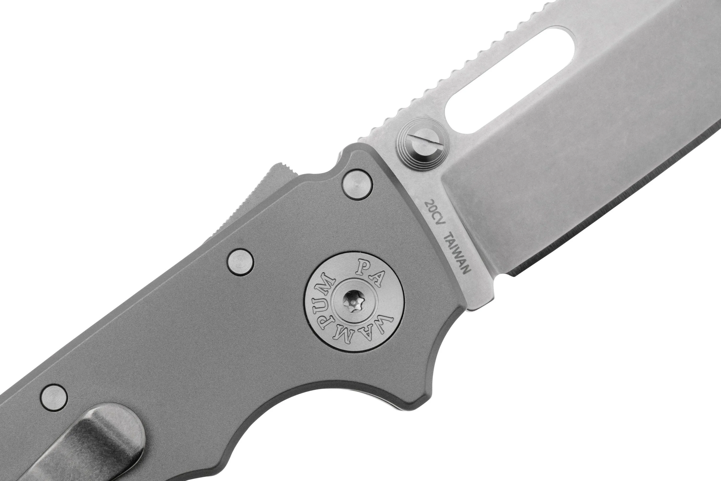 DEMKO KNIVES AD20.5 SHARKLOCK CPM 20CV SHARK FOOT AD20520CVTISF SMOOTH TITANIUM, NAVAJA
