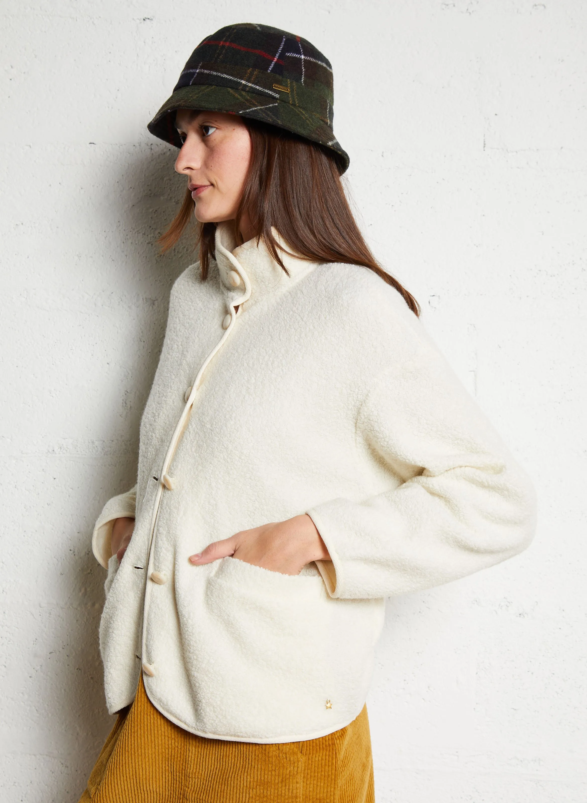DES PETITS HAUTS ZLAVINA  CHAQUETA DE MEZCLA DE LANA CON CUELLO ALTO EN BEIGE