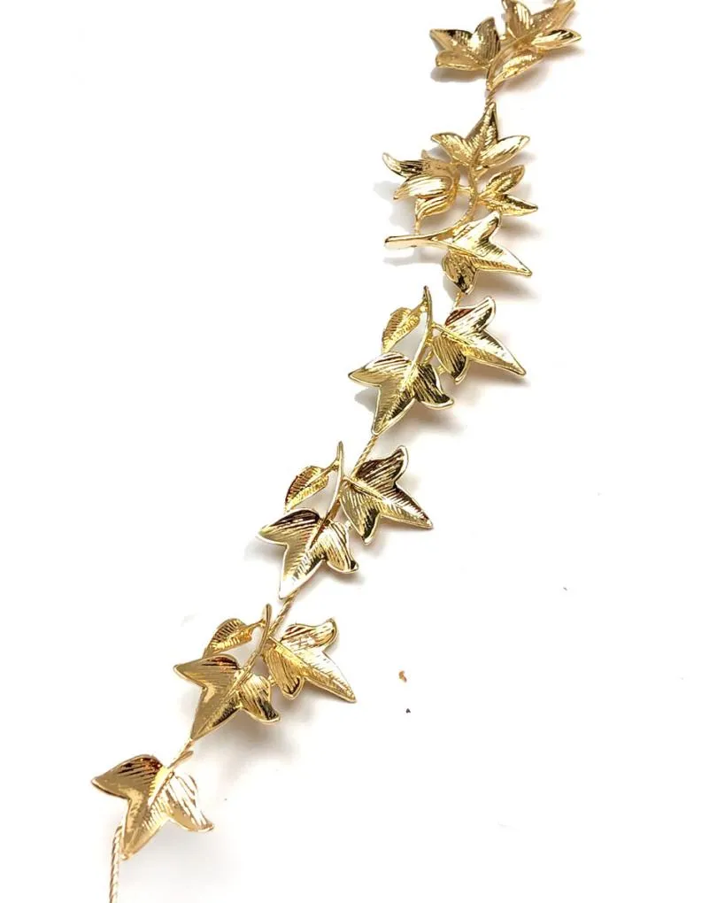 DIADEMAS DORADAS PARA BODAS CON ELEGANTE DISEÑO DE HOJAS