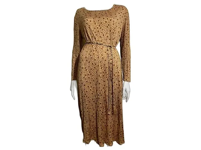 Diane Von Furstenberg Vestido DvF muy vintage (1st edition) Castaño Caramelo 